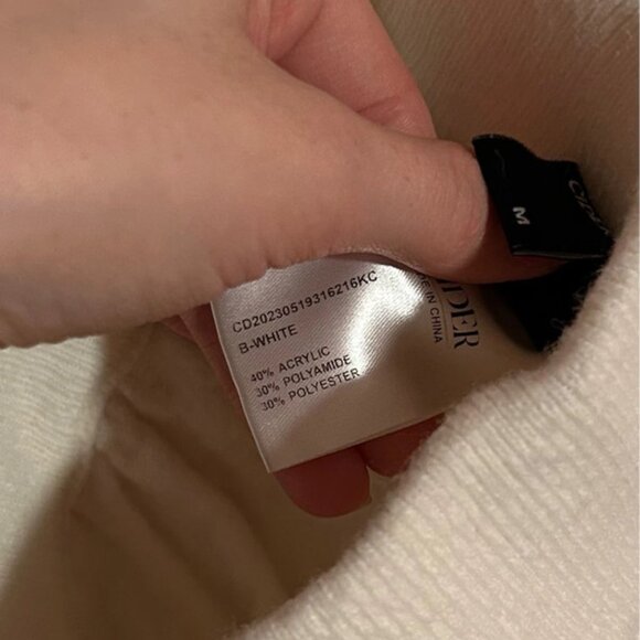 Cider Knit Mid Waist Ruffle Trim Mini Skirt Skorts White with Black Trim Tennis - Picture 9 of 16